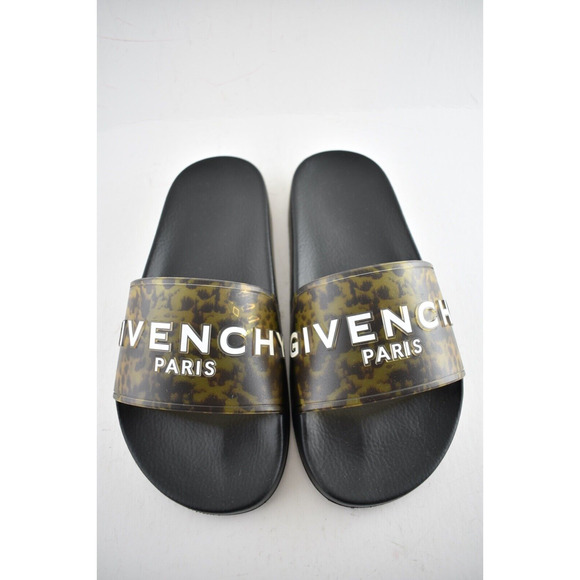 Givenchy Marble Effect Black Yellow Logo Slide On Pool Sandal Flip Flop Flat 35 - Picture 5 of 12